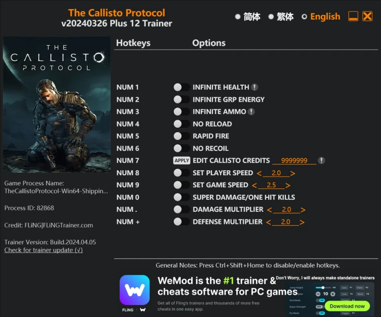 The Callisto Protocol "Трейнер +12" [UPD: 26.03.2024] {FLiNG}